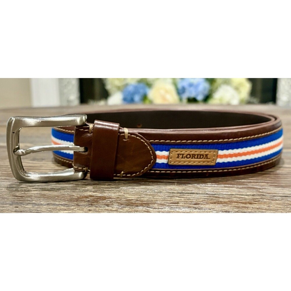 JACK MASON BRAND Florida Gators UF Tailgate Leather Belt - Sz 40 - EUC